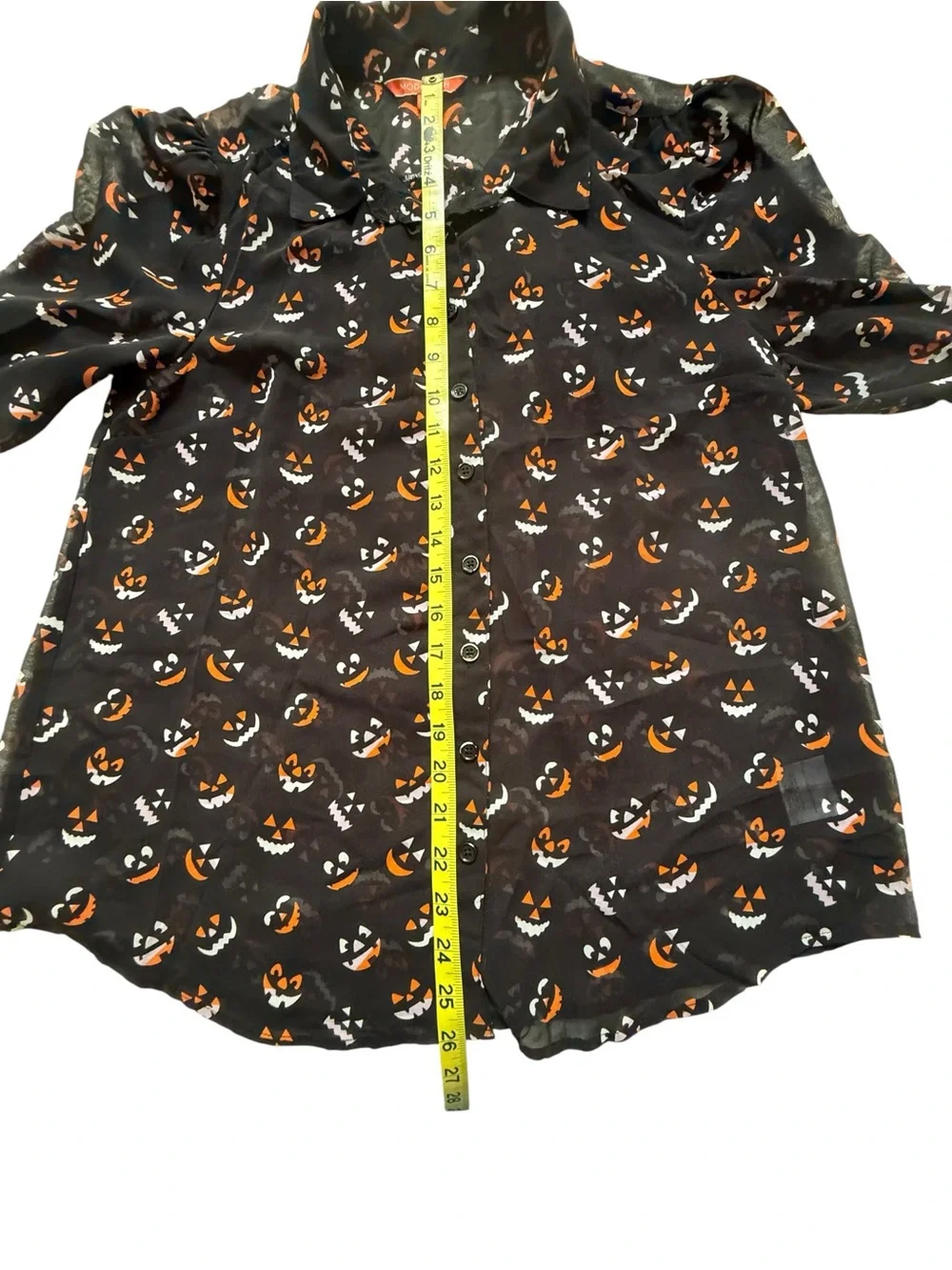 Fun Modcloth Black Halloween Semi-sheer Blouse. Sz L